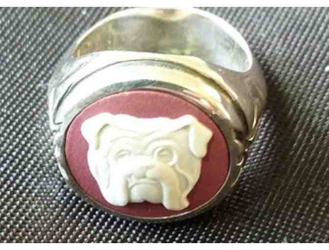 RARE Wedgewood and sterling BULLDOG Ring- size 5