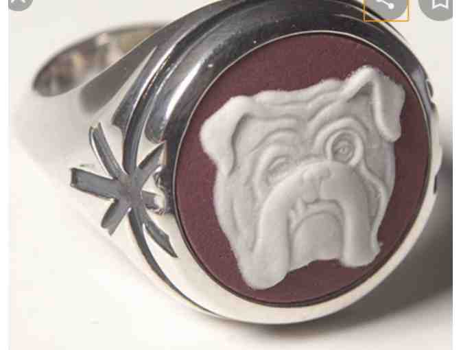 RARE Wedgewood and sterling BULLDOG Ring- size 5