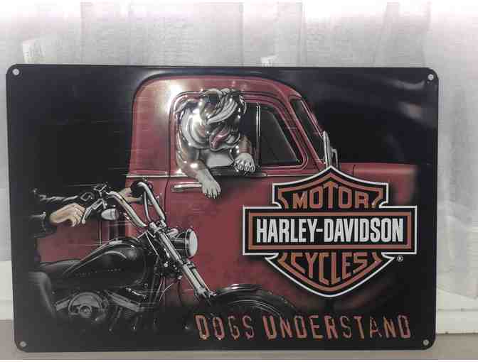 Harley Davidson Metal Bulldog Motorcycle Sign
