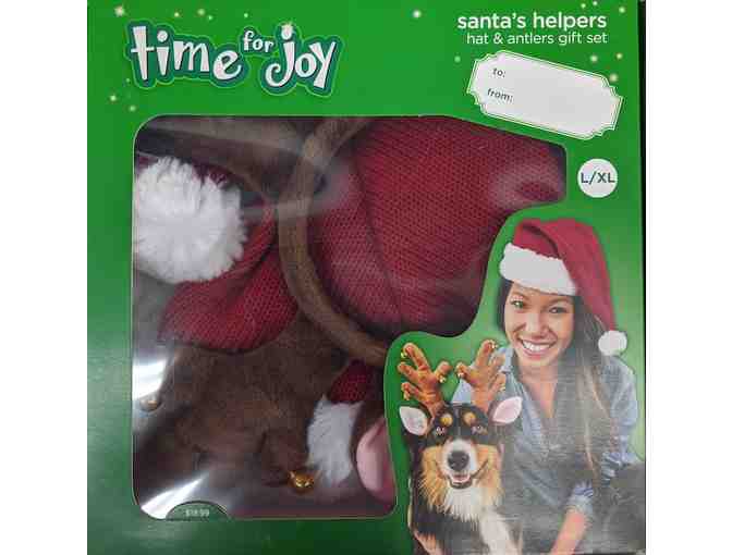 Time for Joy Santa's Helpers Hat and Antler Gift Set - Size Large/X-Large