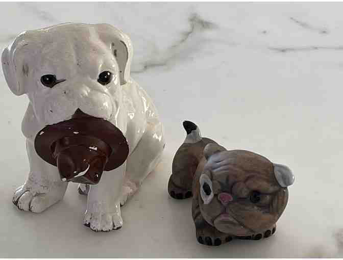 Two Very Old Bulldog Figurines