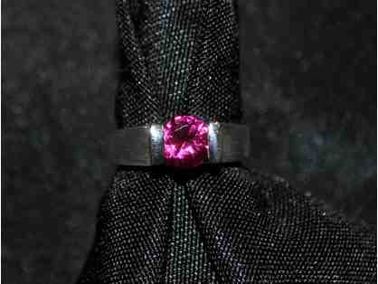 Pink Topaz and Silver Ring
