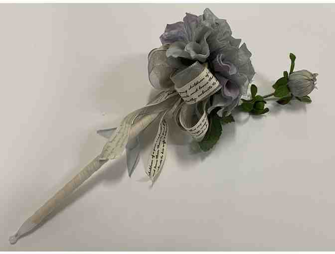 Wrapped Pen with Peony & Bud