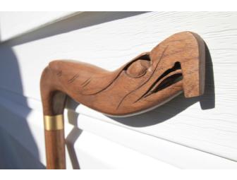 Walnut walking stick with eagle head