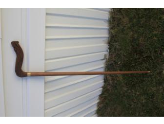 Walnut walking stick with eagle head