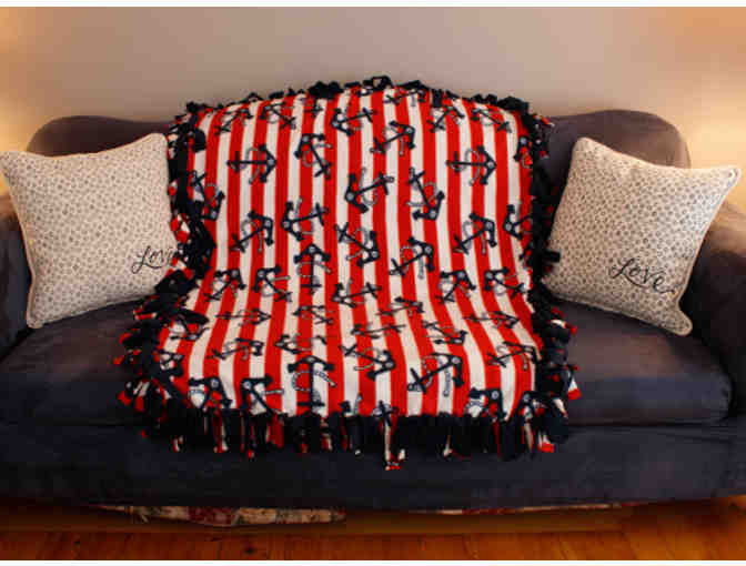 Nautical Anchors Fleece Blanket