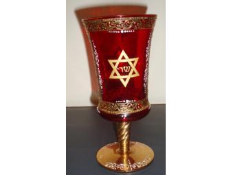 Murano Glass Ruby Red Kiddush Cup