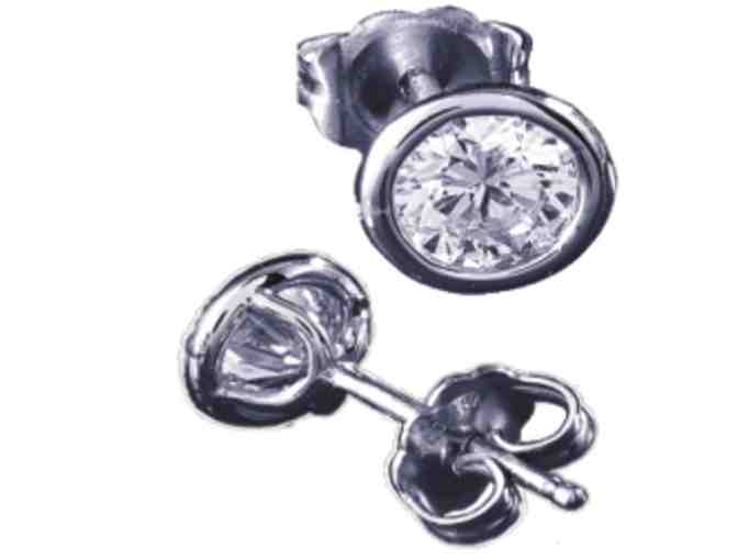 Bezel Set Diamond Stud Earrings (.90 Carat Total Weight)