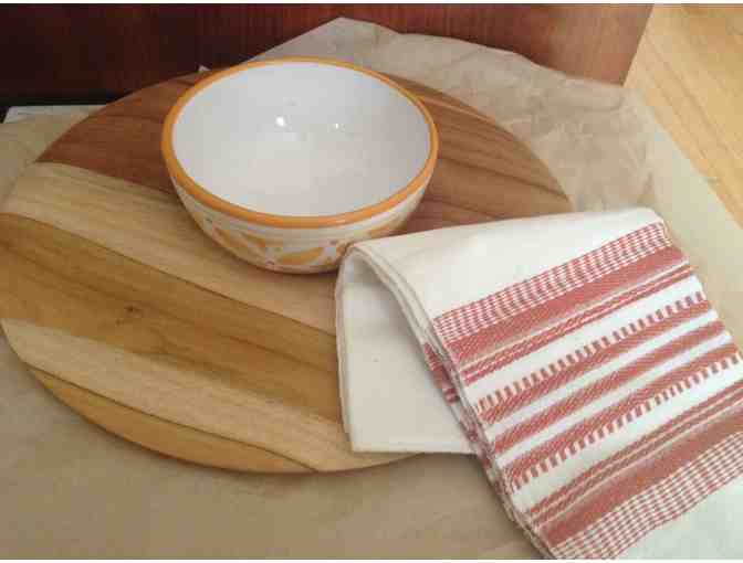 Greenheart Shop- Fair Trade cutting board, bowl and towel