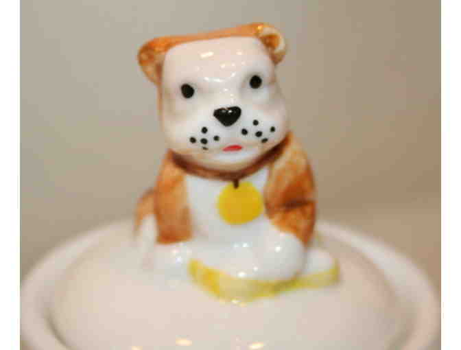 Dog China Teapot with Bulldog Top
