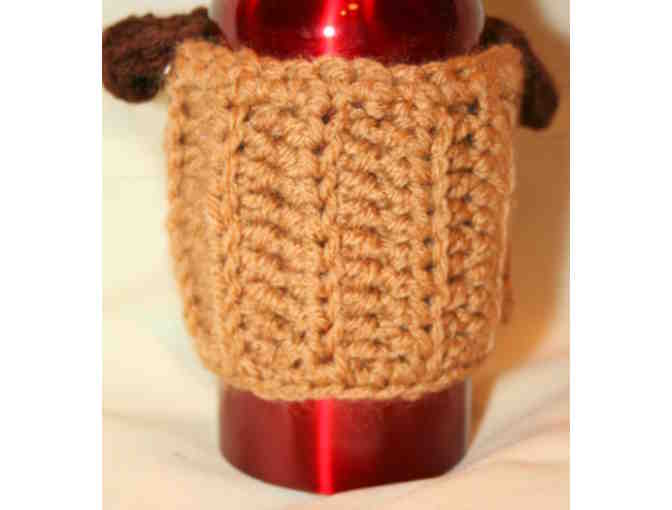 Hand Crocheted Dog Coffee Cup Cozy / Holder