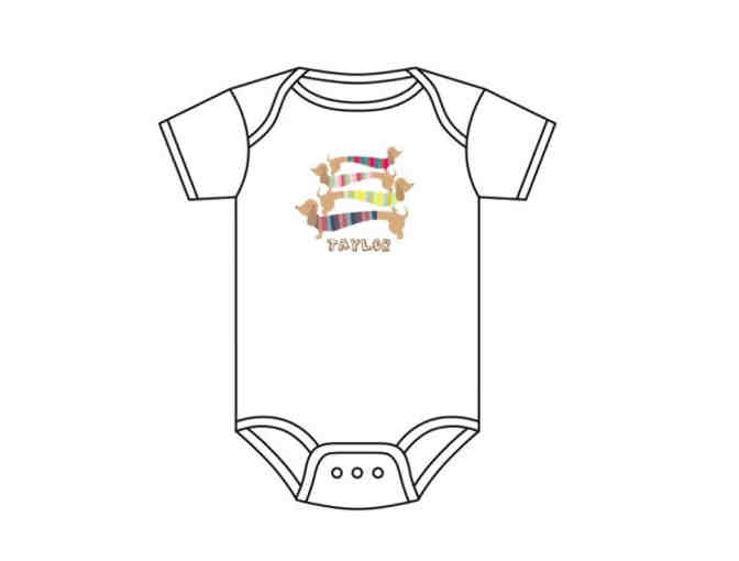 Personalized Baby Bodysuit or T-Shirt - Stacked Dachshunds