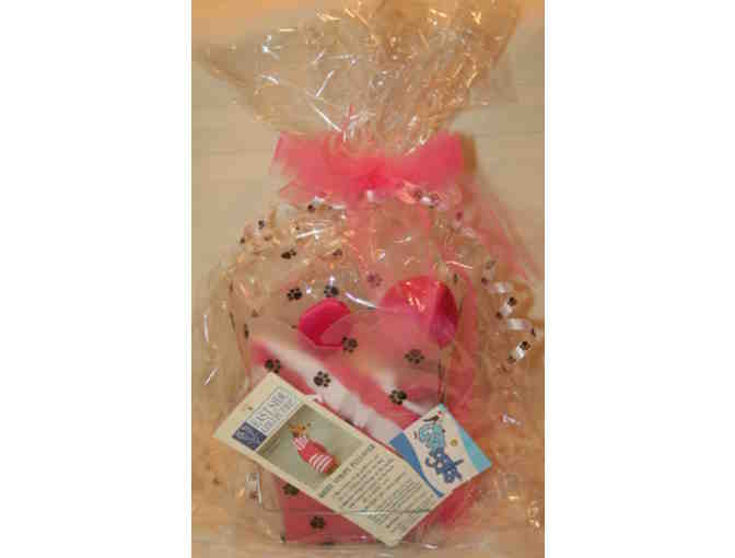 Pink Girl Dog Gift Basket with Hoodie and Toy
