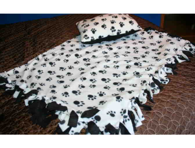 Handmade Fleece Blanket and Pillow Set