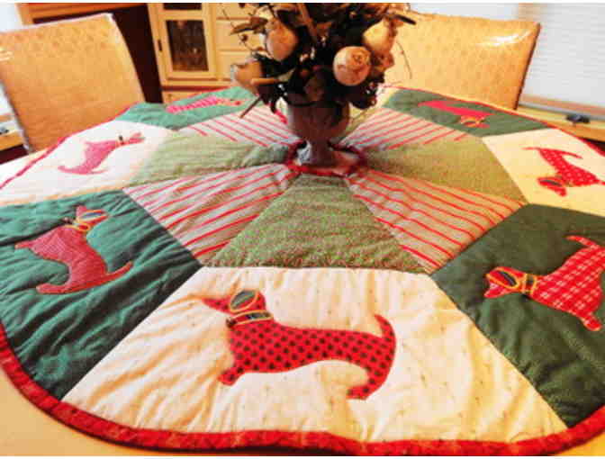 Handmade Quilted Dachshund Christmas Tree Skirt