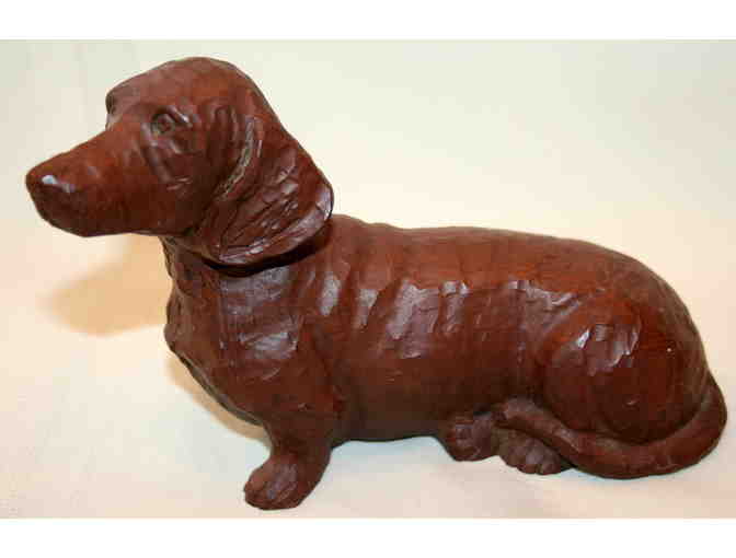 Red Dachshund Hammered Look Figurine Collectible Dog