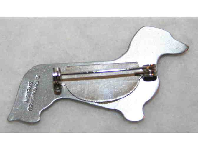 Silvertone Modern Style Dachshund Pin