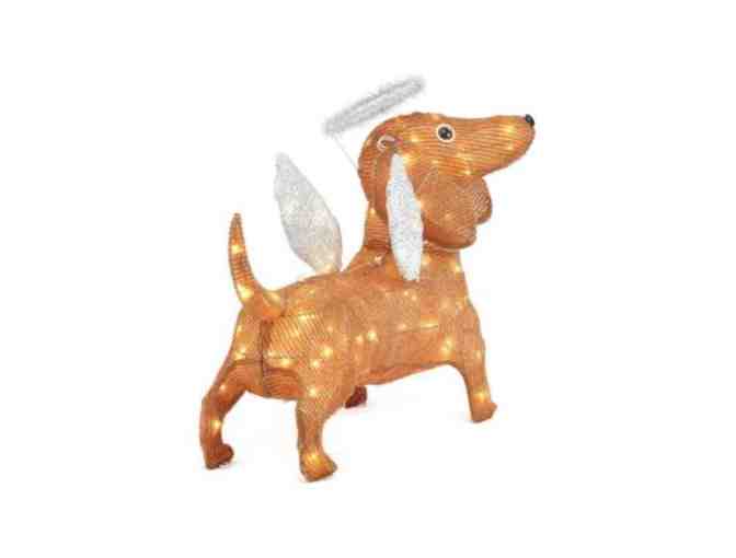 26 in. Pre-Lit Tinsel Dachshund Dog
