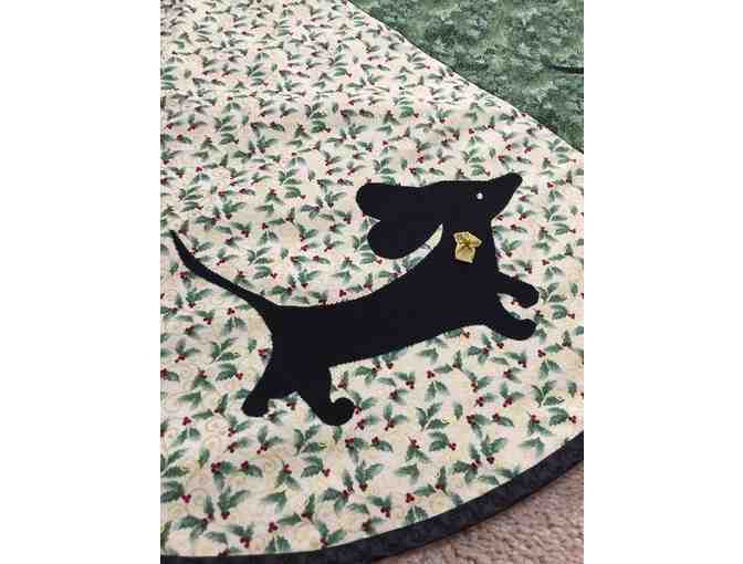 Handmade Quilted Dachshund Christmas Tree Skirt