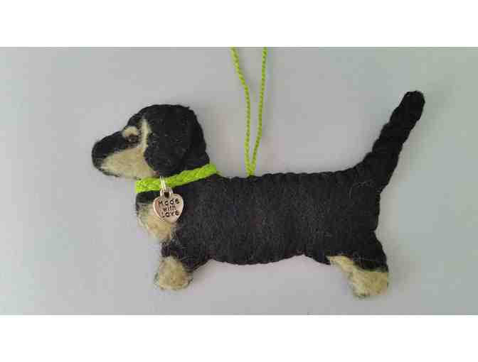Handcrafted Felted Dog Ornament Created from Your Photo