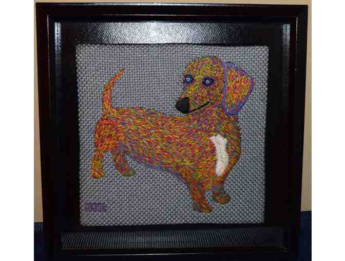 Needlepoint Dachshund Beautiful Detail Handcrafted