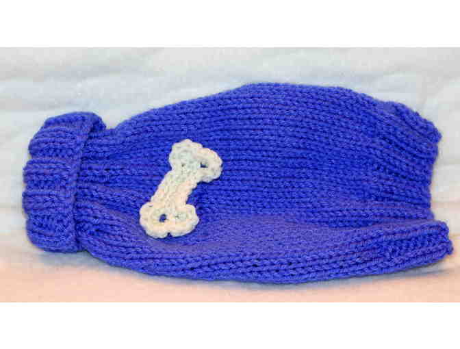 Handmade Purple Mini Dachshund Dog Sweater with Bone Applique