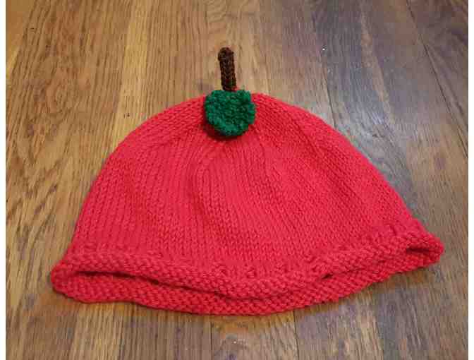 Hand Knit Apple Hat