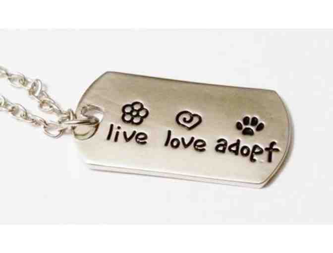 Live Love Adopt Dog Cat Charm Necklace Pet