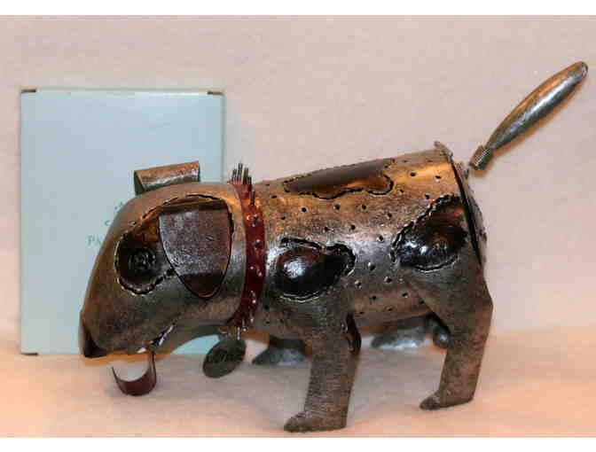 Junkyard Dog Metal Tealight Candle Holder