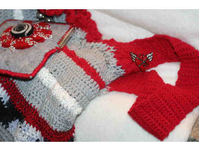 Hand Crocheted Large Purse and Smaller Felted Clutch