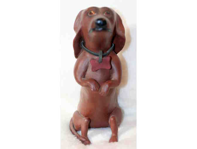 Begging Red Dachshund Vintage Figurine