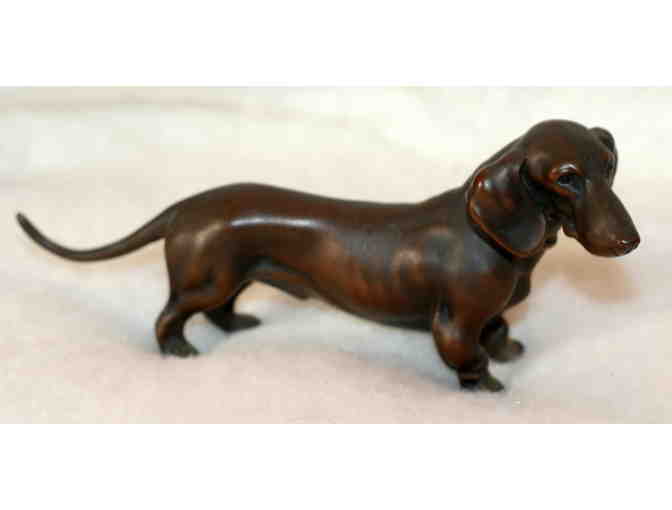 Small Brass Vintage Standing Dachshund Figurine