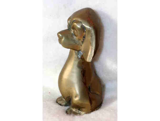 Midcentury Brass Dachshund Dog Figurine Vintage