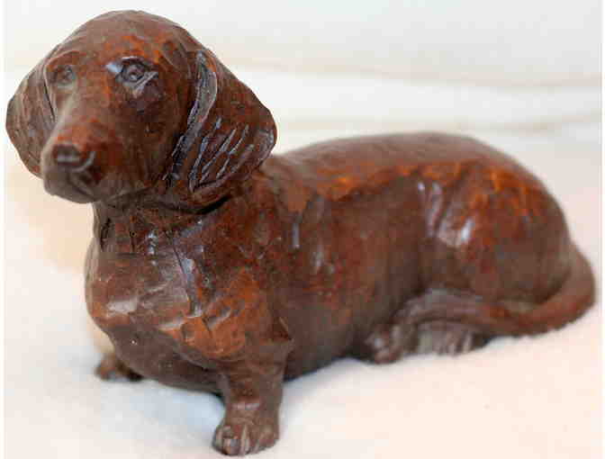 Hammered Red Dachshund Figurine