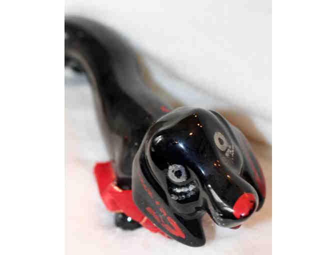 Extra Long Vintage Black Dachshund Figurine