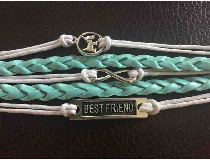 Aqua and White Pet Best Friend Bracelet