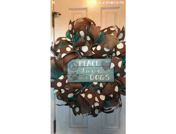 Peace Love and Dogs Wreath
