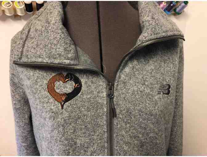 Grey jacket with Dachshund emblem on the chest-XL