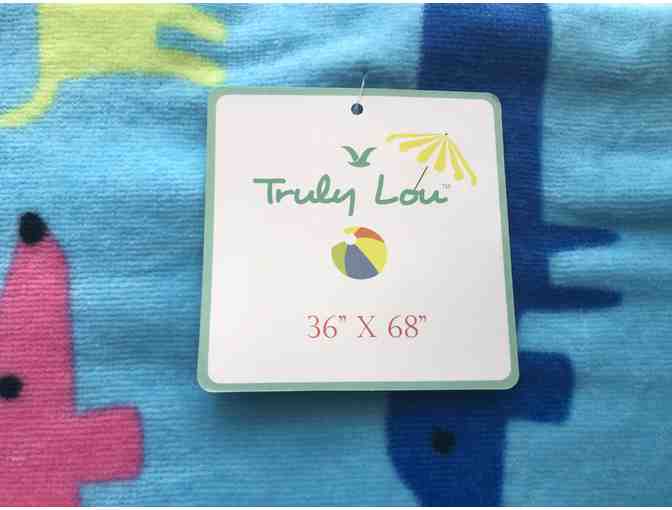 Blue Beach Towels with Pastel Colored Dachshunds