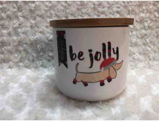 'Be Jolly' Porcelain Dachshund Jar