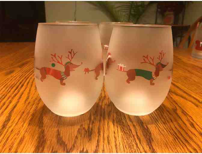Dachshund Holiday Wine Glasses