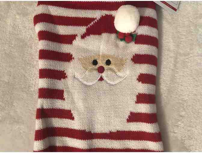 Red & White Stripped Santa Dog Sweater-S