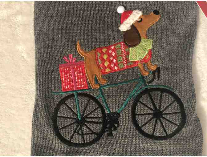 Dachshund Riding a Bike Dog Sweater-M