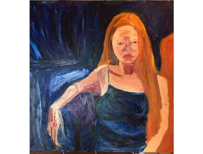 004. Art - original oil on canvas, "Blue Lady," by Kara Leibowitz. - Photo 1