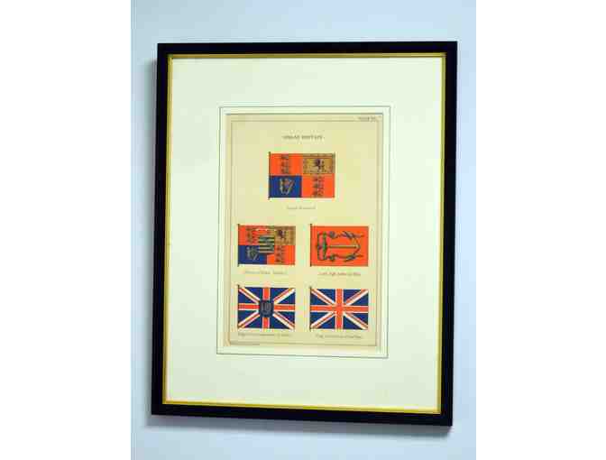 NAUTICAL FLAGS OF THE U.S. AND GREAT BRITAIN (4 PRINTS)