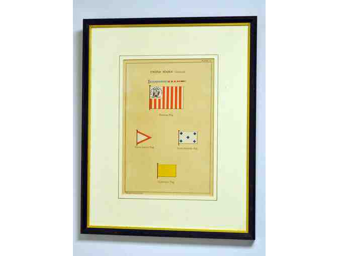 NAUTICAL FLAGS OF THE U.S. AND GREAT BRITAIN (4 PRINTS)