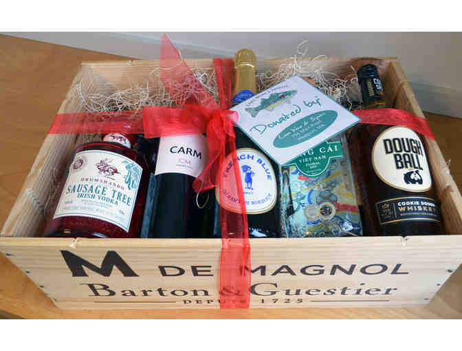 A CRATE OF SPIRITS AND WINE