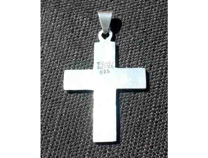Cross Pendant Round Silver Beads