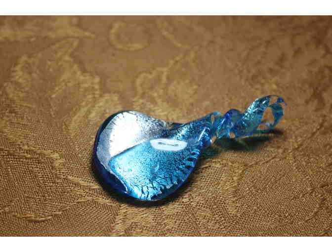Murano Inspired Blue Glass Pendant, Twisted