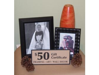 Custom Frames and $50 Gift Certificate to Frames Unlimited in Grand Rapids